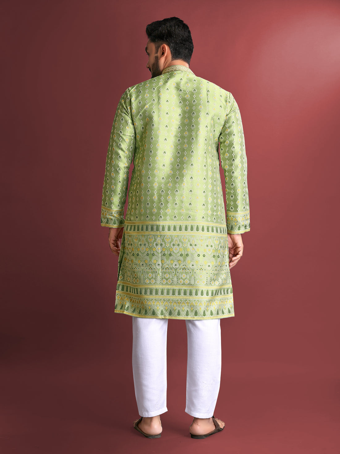 DESIGNER DAAMAN CONCEPT KURTA FOR MEN'S  + PAJAMA (Green)