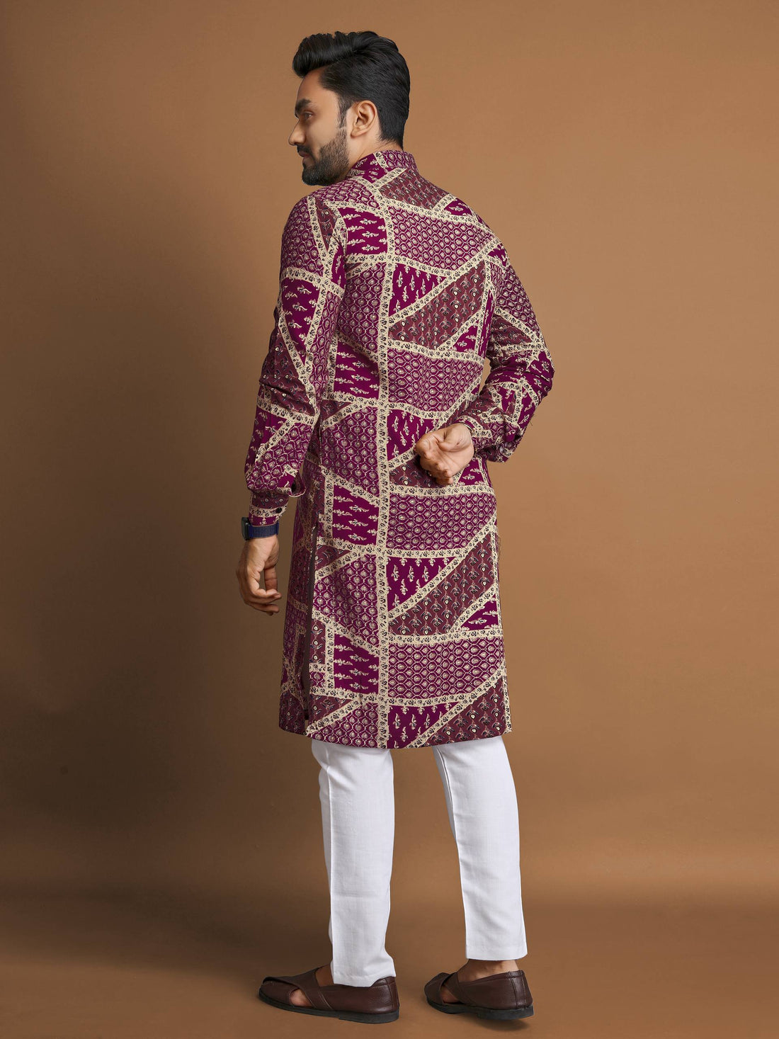 PREMIUM SOFT COTTON FOIL PRINT KURTA FOR MEN'S + PAJAMA (MULTI COLOR)